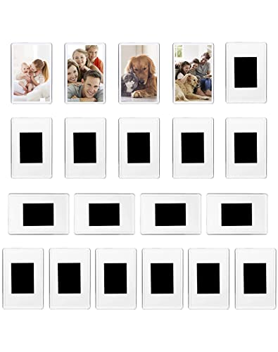 QWORK® 20 Stück Mini Magnetisch Bilderrahmen für Fotos 7 x 4,5 cm, Klares Acryl Bilderrahmen für Kühlschrank Hochzeiten Parteien von QWORK