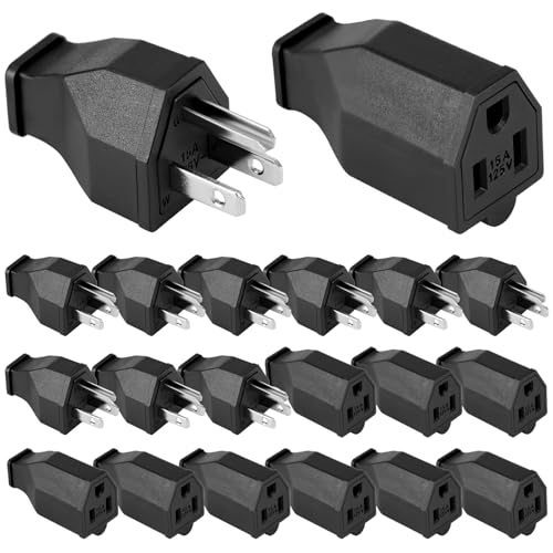 QWORK 20 Stück Verlängerungskabel Stecker Ersatz Set - Enthält 10 männliche & 10 weibliche Enden, 125V 15A, NEMA 5-15 bewertet QWORK 20 Stück Verlängerungskabel Stecker Ersatz Set - Enthält 10 männliche & 10 weibliche Enden, 125V 15A, NEMA 5-15 bewertet von QWORK