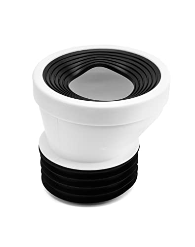 QWORK® 20 mm Versatz WC Anschlussrohr, Kunststoff WC Anschlussstück Weiß von QWORK