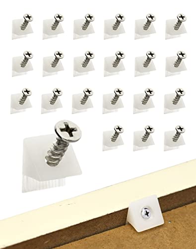 QWORK 200 Stück Rückwandverbinder für Schubladen, Kunststoff Schubladen Keile mit Schrauben für Durchhängende Schubladen Reparatur von QWORK