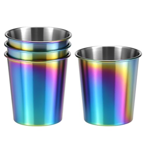 QWORK 226.8 g Edelstahlbecher, 4 Stück, stapelbare 304 Stahlbecher, Metall-Trinkgläser, Regenbogen-galvanisierte Becher, 226.8 g / 260 ml QWORK 226.8 g Edelstahlbecher, 4 Stück, stapelbare 304 Stahlbecher, Metall-Trinkgläser, Regenbogen-galvanisierte Becher, 226.8 g / 260 ml von QWORK