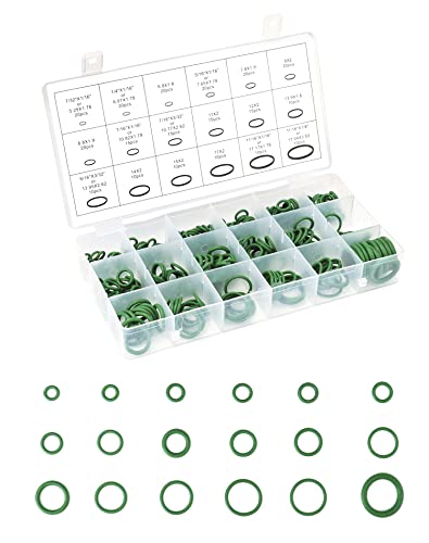 QWORK® 270 stücke o ring dichtungs ring kit, dichtringe sortiment, 18 größen in grün für sanitär und autoreparatur von QWORK