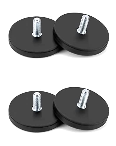 QWORK 4 Stück Neodym Magnete Gummiert Ø 43mm Mit M6 Außengewinde, Magnetsysteme mit Gummimantel, 10kg Haftkraft QWORK 4 Stück Neodym Magnete Gummiert Ø 43mm Mit M6 Außengewinde, Magnetsysteme mit Gummimantel, 10kg Haftkraft von QWORK