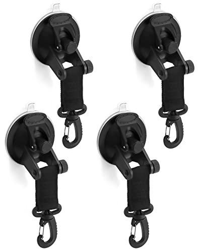QWORK 4 Stücke Saugnapf Camping Set mit 4 Haken, Saugnapf Haken Camping, Mehrzweck Saugnapfe, für Auto, Seitenmarkise, Zelt, Wohnmobil QWORK 4 Stücke Saugnapf Camping Set mit 4 Haken, Saugnapf Haken Camping, Mehrzweck Saugnapfe, für Auto, Seitenmarkise, Zelt, Wohnmobil von QWORK