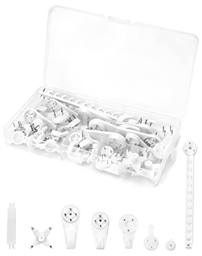 QWORK 42 Stück Bilderhaken Ohne Bohren , Trockenbau Bilderhaken , Bildaufhänger , Für Bilderrahmen , Tasche , Kleidung QWORK 42 Stück Bilderhaken Ohne Bohren , Trockenbau Bilderhaken , Bildaufhänger , Für Bilderrahmen , Tasche , Kleidung von QWORK