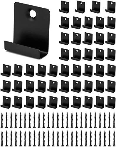 QWORK® 50 Stück 8mm Terrassendielen Clip WPC Klammern, Decking Versteckt Anlasser Verschluss Board Clip mit Schraube (Schwarz) von QWORK