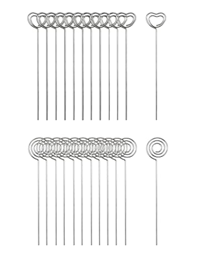 QWORK® 60 Stück Fotohalter Kartenhalter, Metall Memo Clip Tischnummer Clip für Hochzeit Party Kuchen Dekor - Rund und Herzform QWORK® 60 Stück Fotohalter Kartenhalter, Metall Memo Clip Tischnummer Clip für Hochzeit Party Kuchen Dekor - Rund und Herzform von QWORK