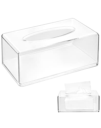 QWORK Acryl Taschentücher Box, Transparent Kosmetiktücher Box, Tissue Box, Für Schlafzimmer, Badezimmer, Wohnzimmer von QWORK