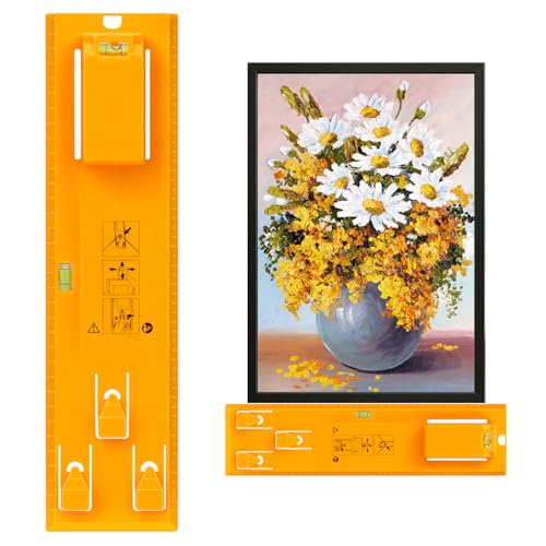 QWORK Bilder-Aufhängewerkzeug mit integrierten Ebenen – einfache Aufhängung und Nivellieranleitung für Rahmen, Uhren, Spiegel und Kunstwerke QWORK Bilder-Aufhängewerkzeug mit integrierten Ebenen – einfache Aufhängung und Nivellieranleitung für Rahmen, Uhren, Spiegel und Kunstwerke von QWORK