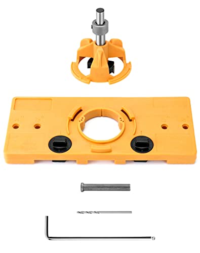 QWORK® Bohrschablone für 35mm Scharnierloch, Scharnierbohrlehre Lochführung für Scharniere an Schranktüren von QWORK