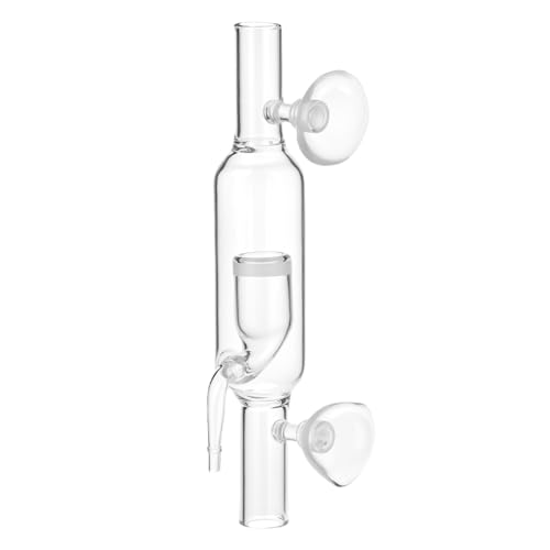 QWORK CO2-Diffusor, Glas-Co2-Inline-Diffusor-System für Aquarien, kompatibel mit 16/22 mm (5/8 Zoll Innendurchmesser) Schlauch von QWORK