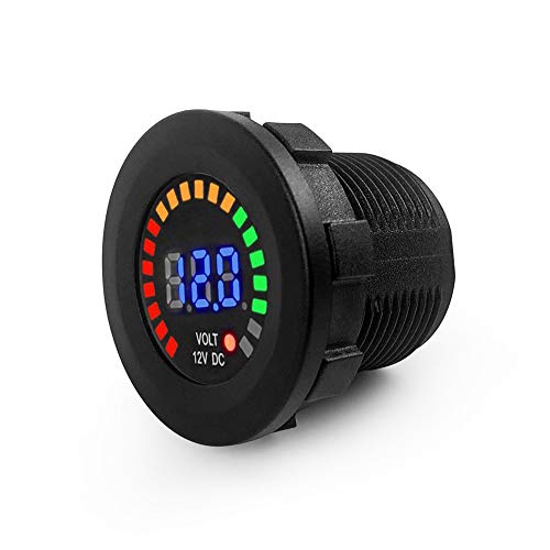 QWORK® DC 12V Auto Voltmeter mit LED Digitalanzeige, Universelles Wasserdichtes Spannungsmessgerät mit Klemmen für Auto Motorrad LKW Boot Marine QWORK® DC 12V Auto Voltmeter mit LED Digitalanzeige, Universelles Wasserdichtes Spannungsmessgerät mit Klemmen für Auto Motorrad LKW Boot Marine von QWORK