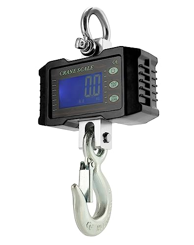 QWORK® Digitale Hängewaage, 1000 kg, Digitale Aluminium-Kranwaage, Zum Wharf-Wiegen, Stahlrohstoffe, Angeln von QWORK