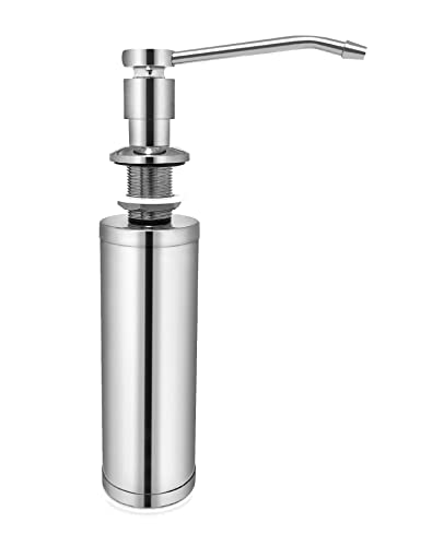 QWORK® Einbau Seifenspender für Küche Bad Dusche with 300ml Flasche Spülmittelspender, 304 Edelstahl von QWORK