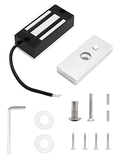QWORK Elektrisches Magnetschloss Türschloss, 60 kg 150 lbs Haltekraft für Türzugangskontrollsystem, Elektromagnet ausfallsicherer NC-Modus von QWORK