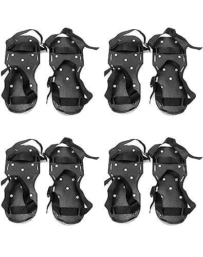 QWORK Gunite Spiked Schuhe, 2 Paar Rasenbelüfter-Schuhe mit 2,5 cm kurzen Spikes, perfekt für Epoxid-Boden, Overlays, Abdeckung, Installation, Schwarz von QWORK