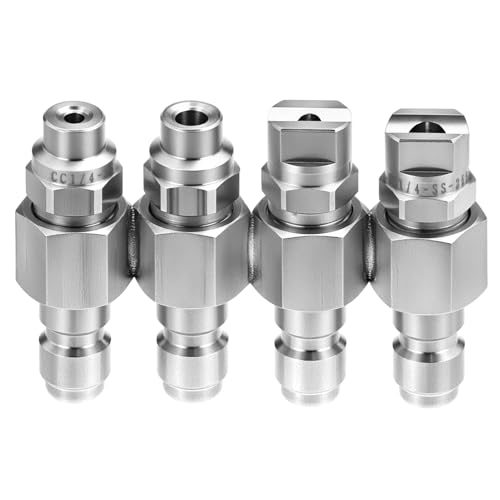 QWORK Hochdruckreiniger-Düse, 7-8 GPM, 6,35 mm Schnellanschluss, 4-Wege-J-Stangen-Waschspitzenhalter für weiches Waschsystem von QWORK