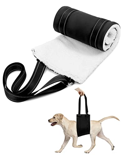 QWORK® Hundegeschirr Einstellbar Hund Tragehilfe Tragegurt Hund Hinten Lift Support Geschirr für Behinderte, Verletzte, Ältere Hunde (L) von QWORK