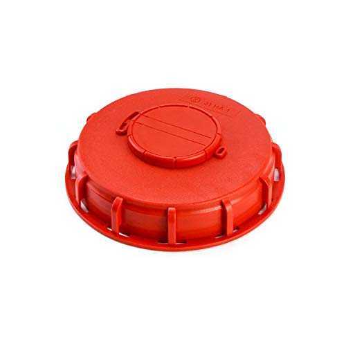 QWORK® IBC Tankdeckel, IBC Wassertank Vented Deckel Cap, Tank Zubehör Kunststoff Rot 163mm (# A) von QWORK