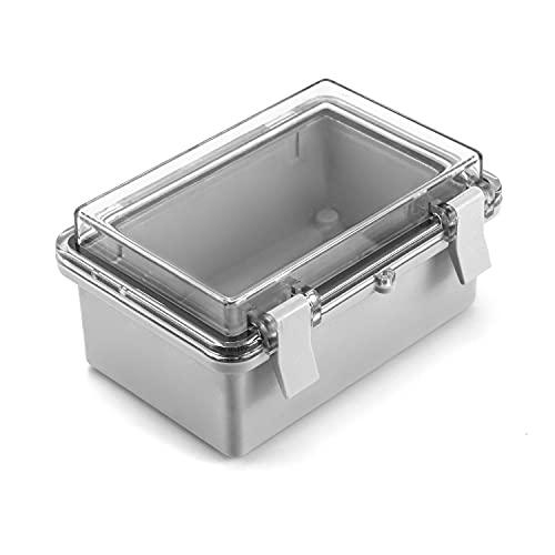 QWORK® Industriegehäuse, Wasserdicht IP65 ABS Kunststoff Gehäuse mit PC Transparenter Deckel, Schaltschrank Anschlussdose Abzweigdose Verteilerkasten Leergehäuse 150x100x70mm von QWORK