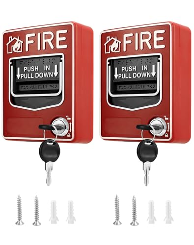 QWORK Kabelgebundene Notfall-Feueralarmstation, 2 Stück, Dual-Action-Handrufpunkt, Feueralarm, Panik-Taste, 9–28 V Gleichstrom, mit 4 Tasten QWORK Kabelgebundene Notfall-Feueralarmstation, 2 Stück, Dual-Action-Handrufpunkt, Feueralarm, Panik-Taste, 9–28 V Gleichstrom, mit 4 Tasten von QWORK