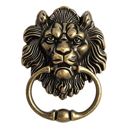QWORK® Löwenkopf Türklopfer mit Schrauben, Antiker Bronze von QWORK