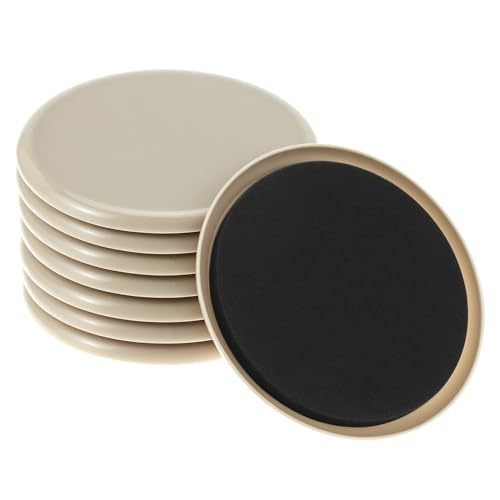 QWORK Möbelgleiter für Teppiche, 8 Stück, 12,7 cm, rund, robuste Kunststoff-Möbel-Pads für einfaches Bewegen und Schutz der Möbel von QWORK