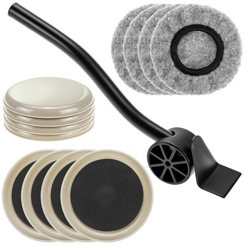 QWORK Möbelheber-Gleiter-Set, beweglicher Schieber für Teppichböden und harte Böden, leicht zu bewegen, Sofa, Kühlschrank (1 Heberwerkzeug und 8 Schieber) von QWORK