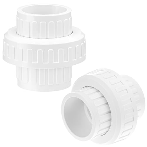 QWORK PVC-Verbindungsstücke, 2 Stück, 5,1 cm (2 Zoll), weiblich, PVC-Gleitverbindungsadapter, Buchse x Buchse, mit O-Ring von QWORK