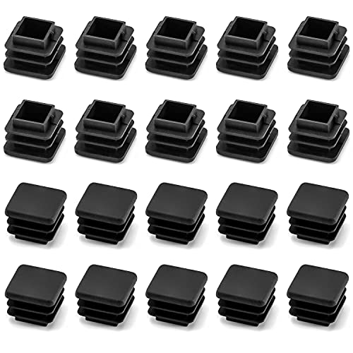 QWORK Quadratstopfen, 20 x 20 mm Vierkant Rohrstopfen, Quadratischer Kunststoffstopfen, Schwarz, 20 Stück QWORK Quadratstopfen, 20 x 20 mm Vierkant Rohrstopfen, Quadratischer Kunststoffstopfen, Schwarz, 20 Stück von QWORK