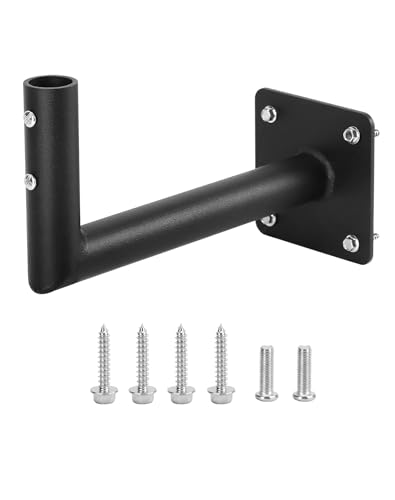 QWORK Robuste Wetterfahnen-Halterung aus Stahl, schwarz, passend für Stangen mit einem Durchmesser von bis zu 1,9 cm, 8,3 cm Bodenplatte mit vorgebohrten Löchern QWORK Robuste Wetterfahnen-Halterung aus Stahl, schwarz, passend für Stangen mit einem Durchmesser von bis zu 1,9 cm, 8,3 cm Bodenplatte mit vorgebohrten Löchern von QWORK