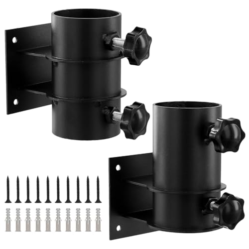 QWORK Robuster Terrassenschirm-Halter, 304 Edelstahl, verstellbar, winddicht, schwarz beschichtet, geeignet für 3,8 - 5,1 cm Schirmstangen QWORK Robuster Terrassenschirm-Halter, 304 Edelstahl, verstellbar, winddicht, schwarz beschichtet, geeignet für 3,8 - 5,1 cm Schirmstangen von QWORK