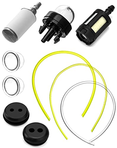 QWORK® Universal Benzinfilter kit, Benzinschlauch, Dieselschlauch, Innendurchmessern 2 mm, 2.5 mm und 3 mm, 30cm, für Freischneider Hochentaster von QWORK