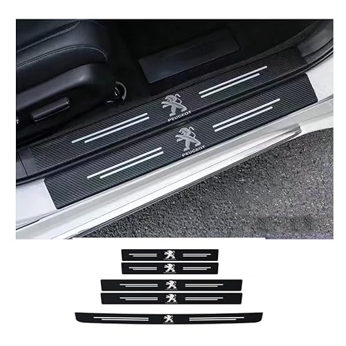 QWTYAFDD 5 StüCk Auto Einstiegsleisten Schutzfolie,für Peugeot Boxer 2007-2024 Universell Auto Einstiegsleiste Kohlefaser Aufkleber Scuff Protector von QWTYAFDD