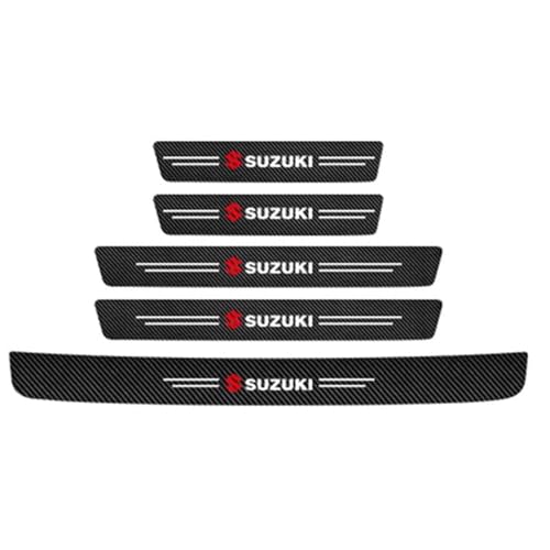 QWTYAFDD 5 StüCk Auto Einstiegsleisten Schutzfolie,für Suzuki Swift 2005-2024 Universell Auto Einstiegsleiste Kohlefaser Aufkleber Scuff Protector von QWTYAFDD