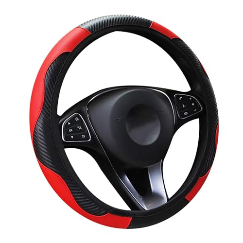 QWTYAFDD Auto Lenkradbezug,für VW T-ROC T-ROC Mikrofaser Leder Lenkradhülle Universal Größe 37-39cm Anti Rutsch Auto Innenraum,B 37cm-39cm von QWTYAFDD