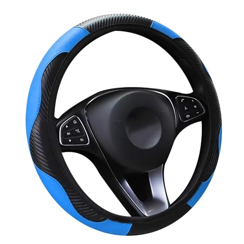 QWTYAFDD Auto Lenkradbezug,für VW T-ROC T-ROC Mikrofaser Leder Lenkradhülle Universal Größe 37-39cm Anti Rutsch Auto Innenraum,C 37cm-39cm von QWTYAFDD