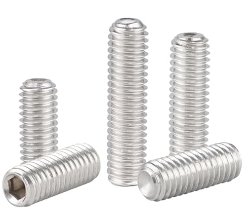 QWUEE 6 Stück Gewindestifte Innensechskant M5-0,8 x 40 mm Edelstahl mit Zylinderspitze, Flachspitze, Innensechskantantrieb, Silberton, Rechtsgewinde, Außengewinde QWUEE 6 Stück Gewindestifte Innensechskant M5-0,8 x 40 mm Edelstahl mit Zylinderspitze, Flachspitze, Innensechskantantrieb, Silberton, Rechtsgewinde, Außengewinde von QWUEE
