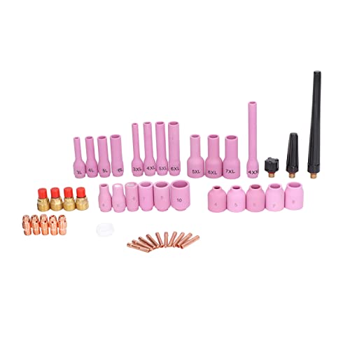 46 Stück TIG Schweißzubehör Dichtungssatz, Dichtung Collet Linse Werkzeugsatz für SR WP 9/20 / 25 - Vielseitiges Set, Langlebige Materialien, Praktisch für Schweißanwendungen von QWUUYEC
