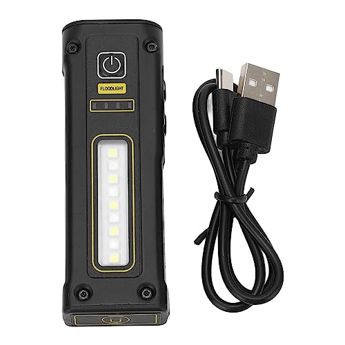 Black Flashlight – Magnetische Saugnapf - LED Lampe mit IPX4 wasserdicht + wiederaufladbar und 1500mAh + vielseitig einsetzbar für Notfälle, Outdoor, Werkstatt von QWUUYEC