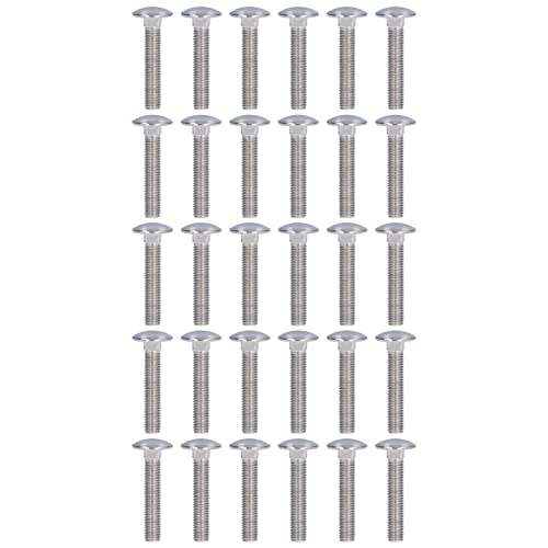 Carriage Bolts M10x60 A2-70 Edelstahl, Rundkopf, Quadratischer Hals 30 Stück - Korrosionsbeständig, Hohe Festigkeit, Für Maschinenbau und (M10 * 50) von QWUUYEC