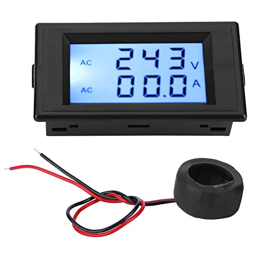 D69-2042 Digitaler Dual - Display Volt - und Amperemeter – Präzise Messung mit breitem Messbereich + Hinterleuchtetes LCD - Display für einfache Ablesbarkeit (Schwarz) von QWUUYEC