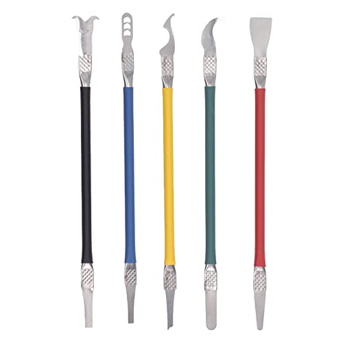 Double Head Metal Pry Pry Bars - 5pcs SK5 -Stahl -Pry -Werkzeuge, langlebige flexible Köpfe, bequemer Kunststoffgriff, Arbeitsspardesign für Elektronikreparatur und Hardware von QWUUYEC