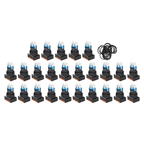 Druckknopfschalter - 25 pcs Industrial Control, gebaut - im Steuerlicht, haltbare 1000000 -Zyklen, sicherer 12 -V -Betrieb, einfache Installation mit Unterlegscheiben von QWUUYEC