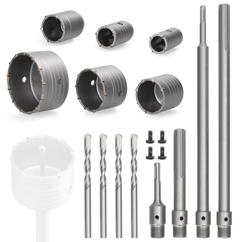Elektrischer Hammerbohrer Bohrersatz 16PCS, Hartmetall Hohlbohrer Wandöffner, MAX - PLUS - Hohe Haltbarkeit, Vielseitige Anwendung Für Mauerwerk und Beton Elektrischer Hammerbohrer Bohrersatz 16PCS, Hartmetall Hohlbohrer Wandöffner, MAX - PLUS - Hohe Haltbarkeit, Vielseitige Anwendung Für Mauerwerk und Beton von QWUUYEC