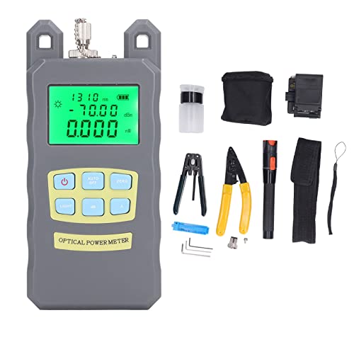 Fiber Optic Tool Kit, Glasfaser - Werkzeug - Set mit Optical Power Meter, Stripper, Cutter und Cleaver - Inklusive Abmantelmesser, Vielseitig für FTTH und Multimode Anwendungen Fiber Optic Tool Kit, Glasfaser - Werkzeug - Set mit Optical Power Meter, Stripper, Cutter und Cleaver - Inklusive Abmantelmesser, Vielseitig für FTTH und Multimode Anwendungen von QWUUYEC