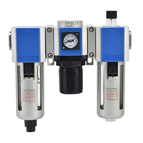 Filter Pressure Regulator Lubricator Kombi Einheit, Wasser Öl Abscheider 10L - Stabile Ölzufuhr, Präzise Druckregelung, Einfach Für Luftkompressor Zubehör (Typ 1) von QWUUYEC