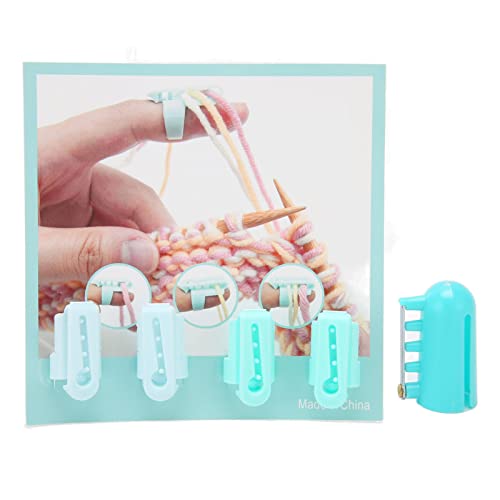 Garnführung Fingerhalter - Einstellbares Öffnen von Strickwerkzeug, Fixed Garnspannung für glatte Häkeln, komfortable Passform für alle Finger, langlebiger Kunststoff, 5pcs Pack von QWUUYEC