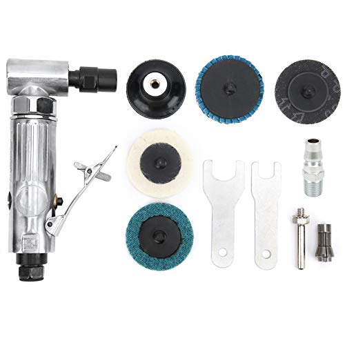 Graviermaschine Pneumatisches Schleif‑ und Polierwerkzeug 90°, Mit Emery Scheibe, AG-315BS - Hohe Drehzahl, Stabiler Betrieb, Für Metall, Holz und Gummi von QWUUYEC