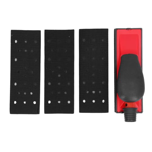 Handschleifgerät mit Absaugung, Einstellbarer Luftstrom, 4 Schleifflächen, ABS 192 x 56 mm - Komfortabler Griff, Multifunktional, Für Holz, Metall und Automobil von QWUUYEC